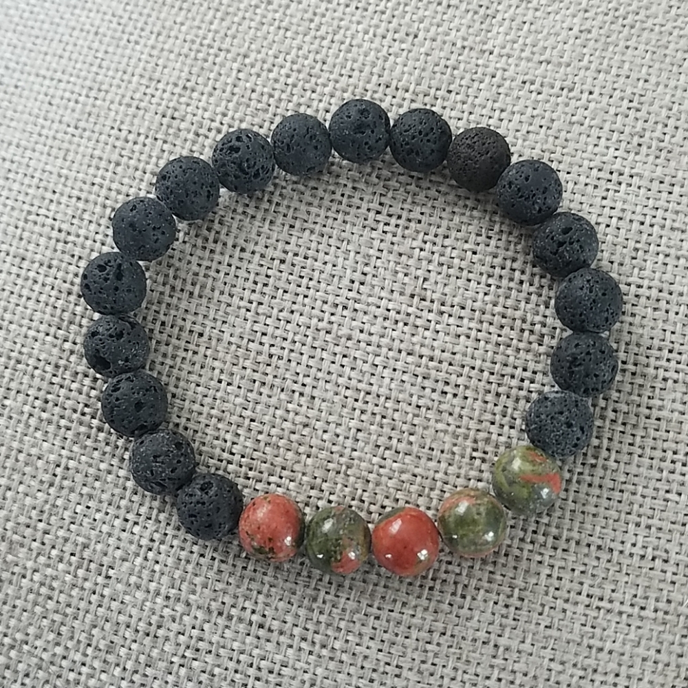 Unikite Lava Bead Bracelet